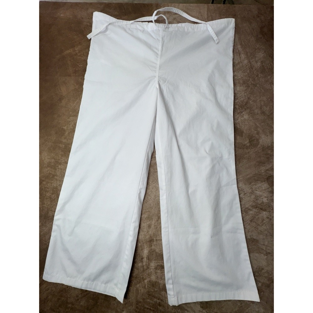 Allheart Scrub Pant Unisex White Relaxed Fit Large NWOT